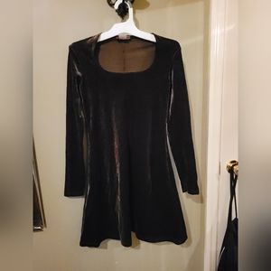 Dark Brown Velvet Dress